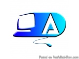 The image is a logo or icon of the letter "A" in a speech bubble. The letter is in a bright blue color and is slightly tilted...