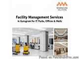The image is a collage of three photographs of a facility management services in Gurugram for IT Parks, Offices & Malls. The...