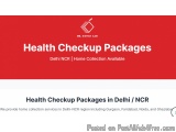 The image is a banner or advertisement for Health Checkup Packages in Delhi/NRCR, a home collection service in Delhi NCR regi...