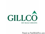 The image is a logo for a company called Gillco. The logo is written in a bold, sans-serif font and is in a dark green color....