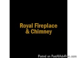 The image is a black background with the text "Royal Fireplace & Chimney" written in a bold, golden font. The text is centere...