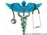 The image is a digital illustration of a medical symbol, specifically the Caduceus, which is a symbol of the medical professi...