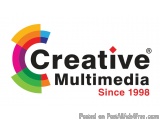 The image is a logo for Creative Multimedia, a company that has been since 1998. The logo is a circular shape with the word "...