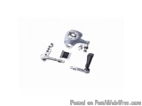 The image shows a set of mechanical components, specifically a brake master cylinder and a brake fluid reservoir. The compone...
