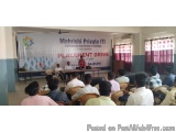 The image shows a group of people sitting in a room with a banner that reads "Mahrishri Private ITI Placement Drive". The roo...