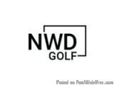 The image is a logo for NWD Golf. It is a black and white logo with the letters "NWD" in a bold, sans-serif font. The letters...