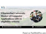 Uttaranchal University Master of Computer Applications (MCA) Eligibility Criteria