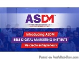 The image is a banner for the Ahmedabad School of Digital Marketing (ASDM) website. The banner has a blue background with the...
