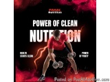 The image is an advertisement for Pahal Nutrition's Power of Clean Nutrition. It features a man in a red t-shirt and black sh...
