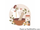 The image is an illustration of a woman in a white lab coat holding a magnifying glass and looking through it. She is standin...