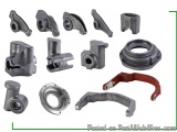 The image shows a collection of various types of mechanical components made of metal. There are nine pieces in total, arrange...