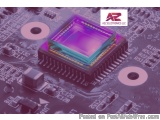 The image shows a close-up of a printed circuit board (PCB) with various electronic components. In the center of the image, t...