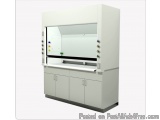 The image shows a white laboratory cabinet with a large window on the front. The cabinet has two doors on the bottom and two...