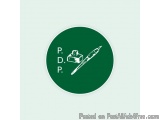 The image is a circular green circle with a white background. In the center of the circle, there is a white illustration of a...