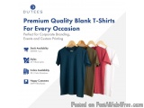 The image shows a group of four t-shirts hanging on a wooden hanger. The t-shirt in the center is a dark blue color with a ro...