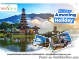 The image is an advertisement for Felix Feria Travel, a travel agency. The background of the image is a beautiful landscape o...