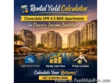 The image is an advertisement for a rental yield calculator for Cloverdale SPR 4.5 BHK Apartments for Passive Income Investor...