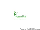 The image is a logo for a company called "figure first". The logo is a simple design with a green color scheme and a white ba...