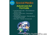 The image is an infographic that explains the benefits of using social media advanced ad formats. It has a green background w...