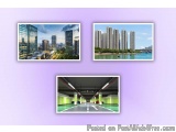 The image is a collage of three photographs arranged in a horizontal row on a purple background. The first photograph on the...