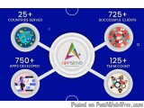The image is an infographic that shows the number of successful clients in the app store AppSivo. It has a blue background wi...