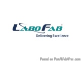 The image is a logo for a company called "LABO FAB". The logo is written in a modern, sans-serif font and is in a dark blue c...