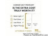 The image is an infographic that explains the cost of a corner unit premium apartment in Sector 25, MG Road, Gurugram. It has...