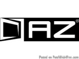 The image is a logo for a company called "AZ". The logo is black and white and has the word "AZ" written in bold, capital let...