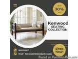 Compact two-seater wooden sofa