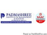 The image is a logo of the Padmashree Institute of Management & Sciences, an accredited by NAAC (National Association of Nati...