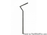 The image is a 3D rendering of a modern street lamp. The lamp is made of metal and has a sleek, minimalist design. It has a l...