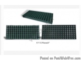 The image shows three different types of plastic trays. The trays are arranged in a triangular formation, with the largest tr...