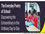 The image shows two young boys in a classroom, wearing red school uniforms, sitting at a desk and working on a project. They...