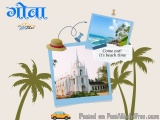 The image is a digital illustration of a beach scene in India. It has a light blue background with a white border. In the cen...