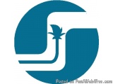 The image is a logo or icon of a letter "C" with a palm tree in the center. The letter is in a dark blue color and is in the...