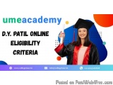 D.y. patil online Eligibility criteria