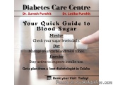 The image is an advertisement for the Diabetes Care Centre, a diabetes care centre in Colaba, India. The background is white...