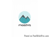 The image is a logo for a company called "maathra". The logo is circular in shape and has a blue background. In the center of...