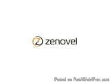 The image is a logo for a company called Zenovel. The logo is written in black text on a white background. The word "zenovel"...
