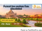 The image is an advertisement for a tour package from Ahmedabad, India. The background of the image is a beautiful landscape...