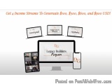 The image is an advertisement for a Legacy Builders Program. It has a white background with orange text that reads "Get 4 Inc...