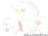 The image is an illustration of a cricket player in action. The player is holding a cricket bat and is in the middle of a swi...