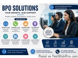 The image is an advertisement for BPO Solutions, a company that provides end-to-end business process outsourcing services. Th...