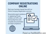 The image is an advertisement for company registration services. It has a light blue background with white text that reads "C...