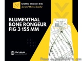 The image is an advertisement for a surgical product called "Blumenthal Bone Rongeur FIG 3 155 MM". The background of the ima...